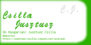 csilla jusztusz business card